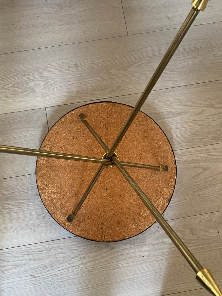 1950′ Bronze Pedestal Table Neoclassical Style Diameter 40 Cm H 57.5 Cm-photo-4