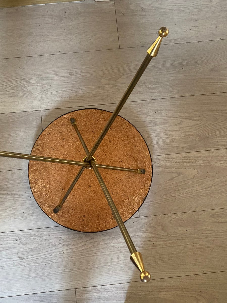 1950′ Bronze Pedestal Table Neoclassical Style Diameter 40 Cm H 57.5 Cm-photo-5