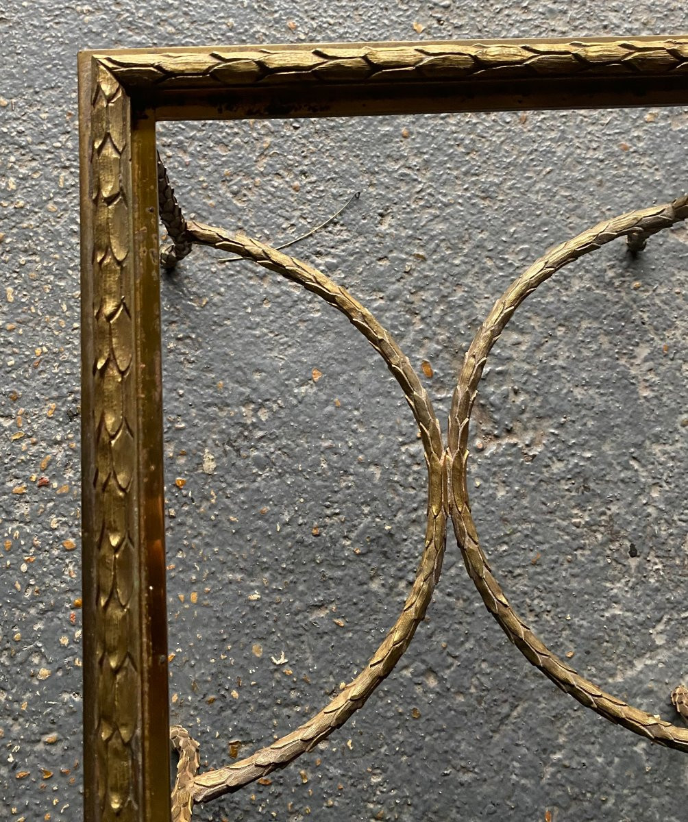 1970′ Bronze End Table, Palm Tree Model, Maison Charles, Unsigned, Lacquered Top-photo-3