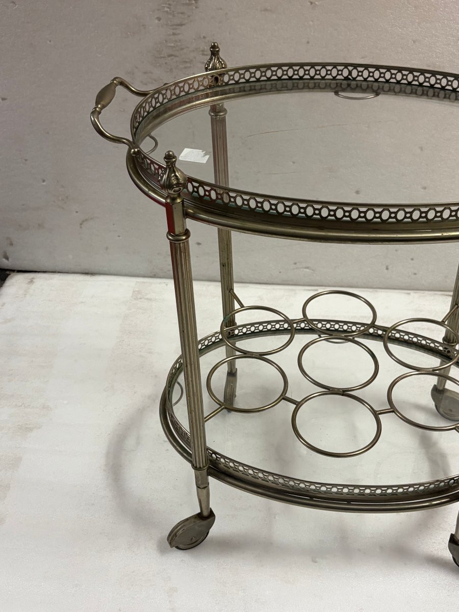 1970s Silvered Bronze Rolling Bar House Rings Removable Tray-photo-2