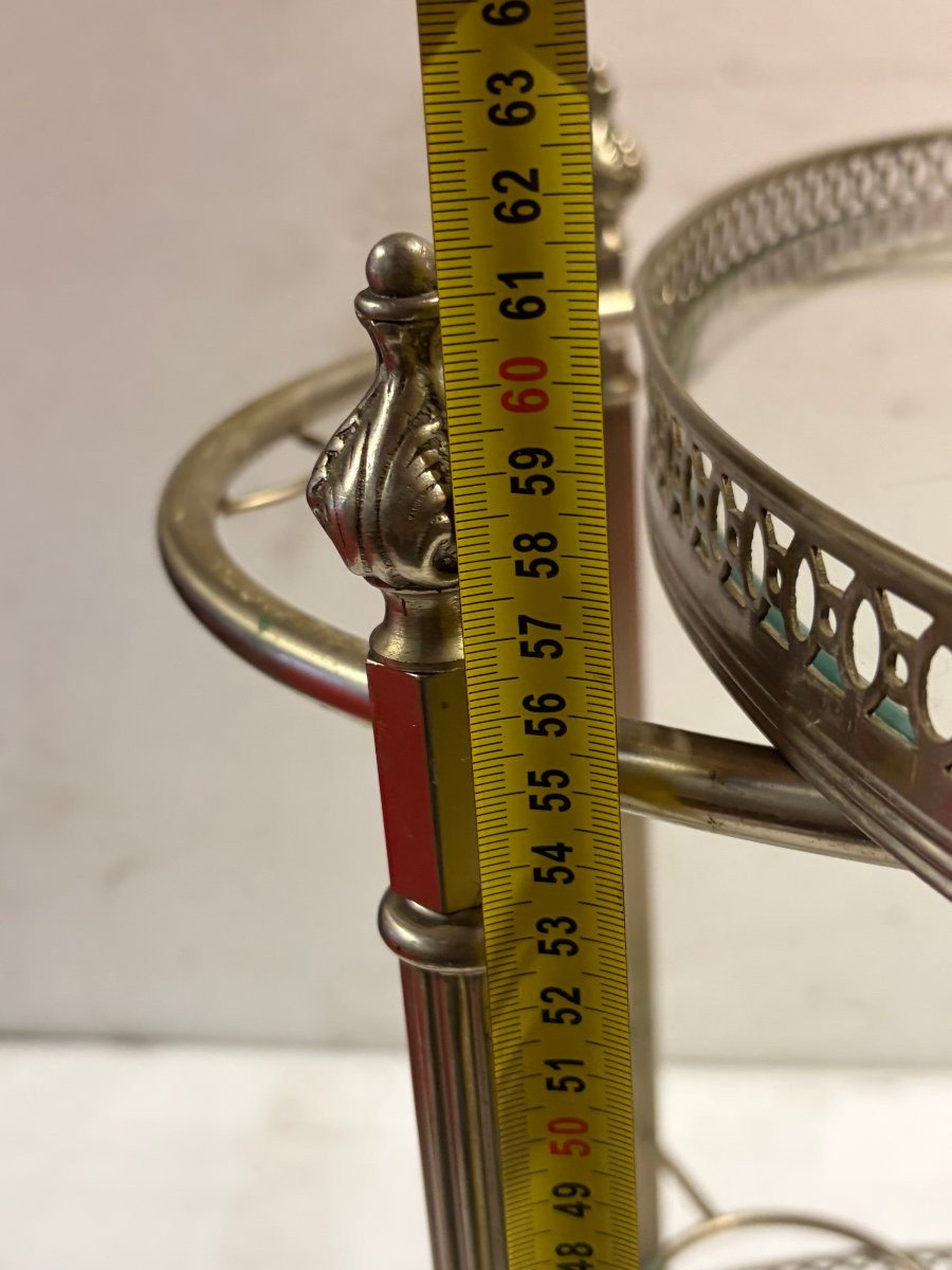 1970s Silvered Bronze Rolling Bar House Rings Removable Tray-photo-4