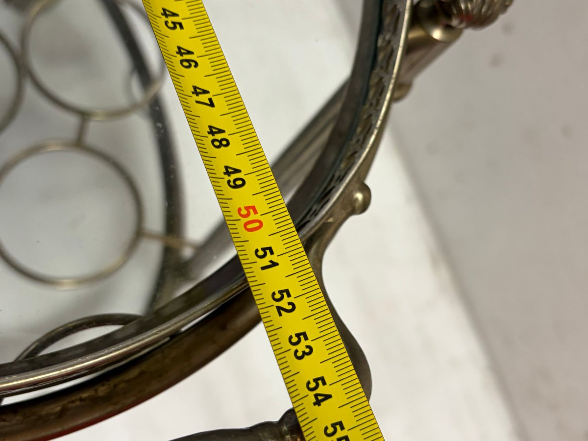 1970s Silvered Bronze Rolling Bar House Rings Removable Tray-photo-5