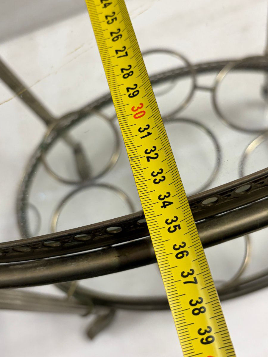 1970s Silvered Bronze Rolling Bar House Rings Removable Tray-photo-7