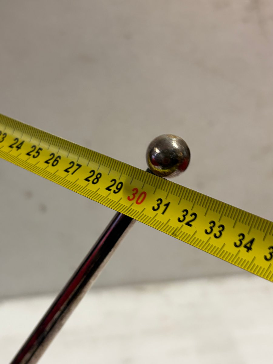 1950s Travel Tripod Side Table, Silvered Bronze, Maison Jansen Or Bagués, ø 26 Cm, H 55 Cm-photo-3