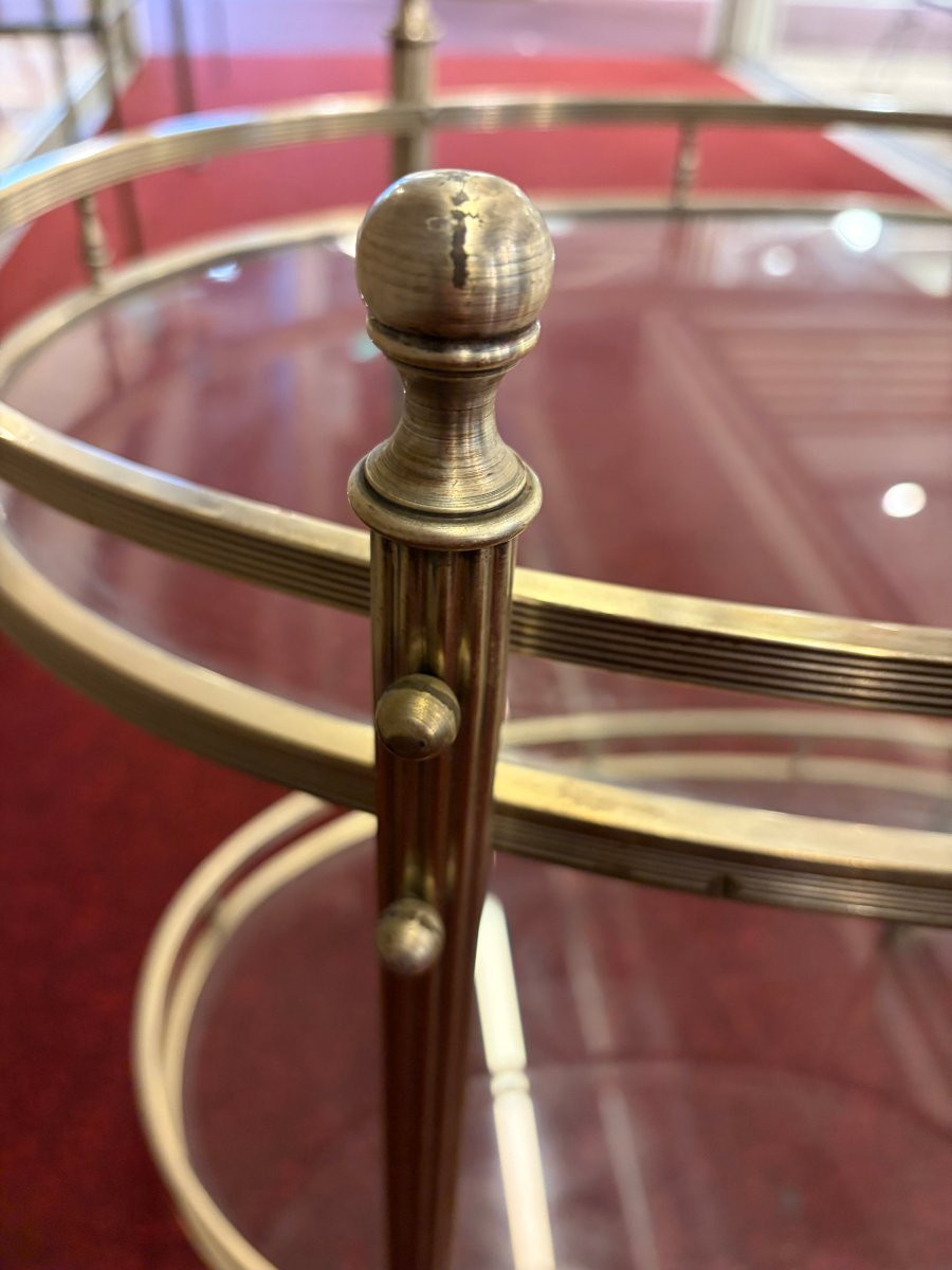 1970s Silvered Bronze Rolling Barmaison Bagues With Pilaster Galleries-photo-2