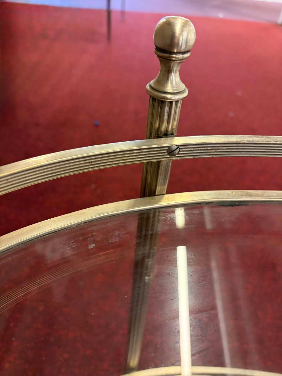 1970s Silvered Bronze Rolling Barmaison Bagues With Pilaster Galleries-photo-3