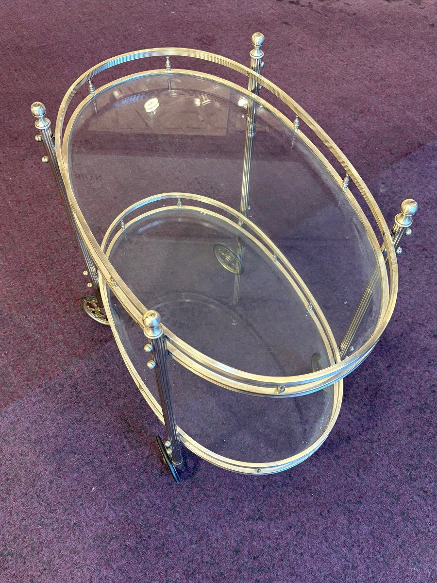 1970s Silvered Bronze Rolling Barmaison Bagues With Pilaster Galleries-photo-3