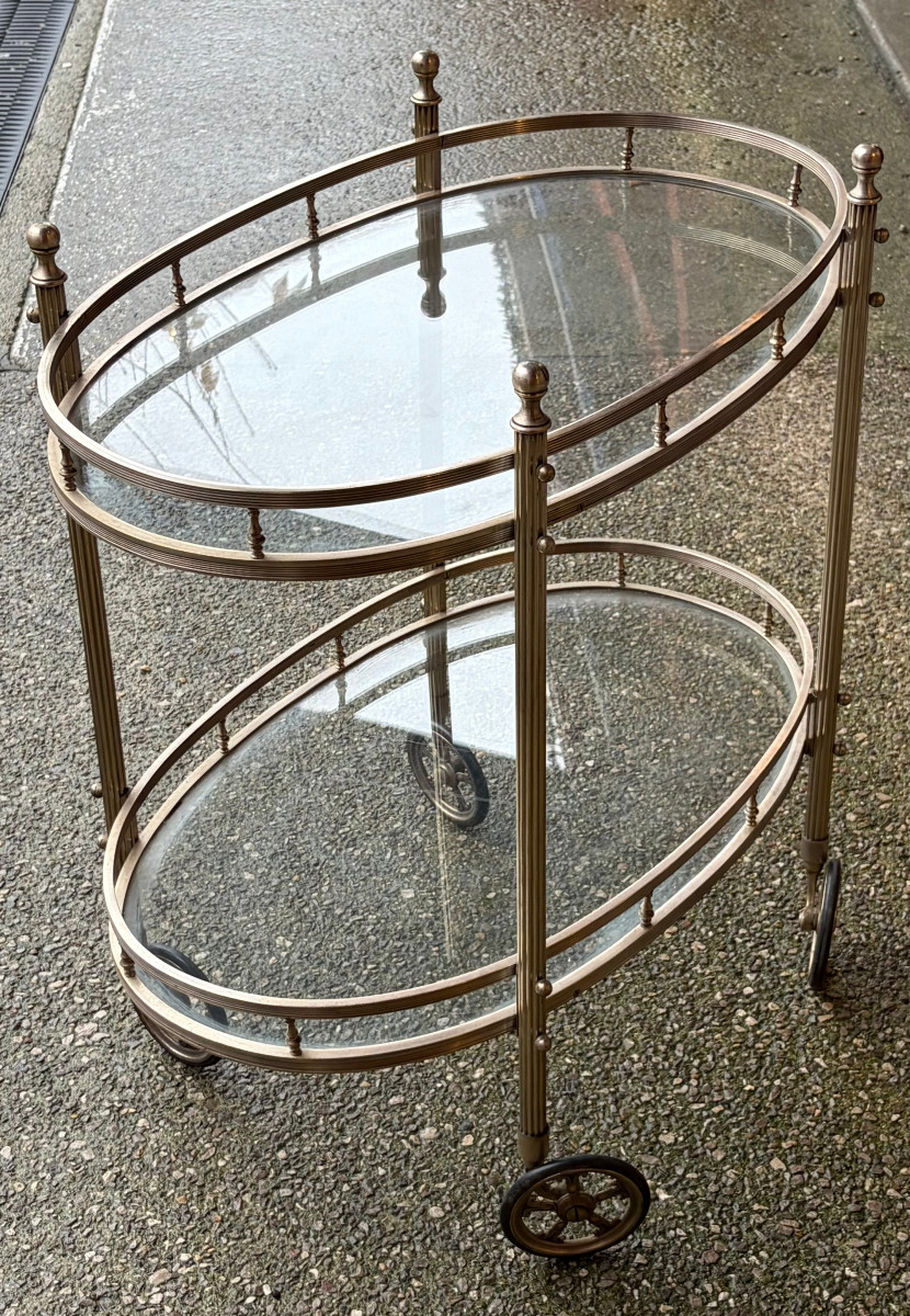 1970s Silvered Bronze Rolling Barmaison Bagues With Pilaster Galleries