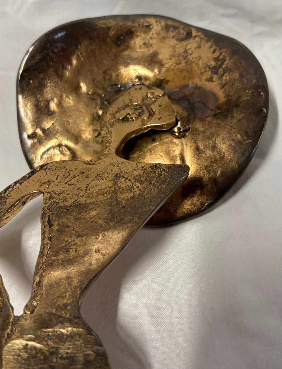 1970/80 ‘Les 2 Elégantes Au Chapeau Sculptures En Bronze , Signées LOHE-photo-2