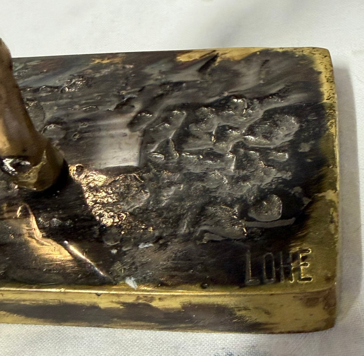 1970/80 ‘Les 2 Elégantes Au Chapeau Sculptures En Bronze , Signées LOHE-photo-6