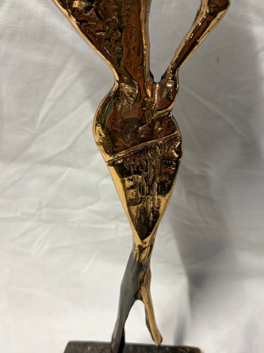 1970/80 ‘Les 2 Elégantes Au Chapeau Sculptures En Bronze , Signées LOHE-photo-8