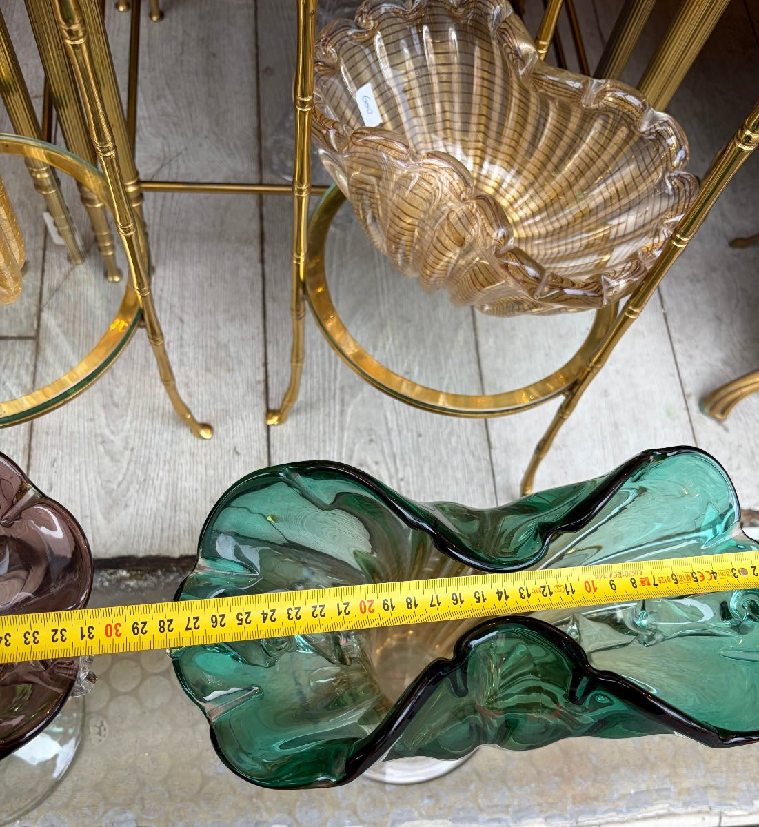 1970s Pair Of Vases Or Similar Murano Crystal Unsigned H 33 Cm-photo-2