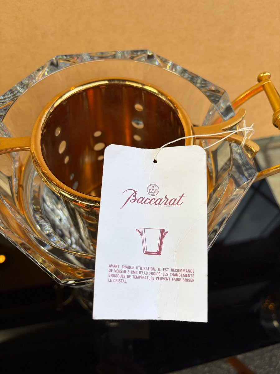1970′ Seau A Champagne Baccarat Modèle « Harcourt » Signé état neuf-photo-3