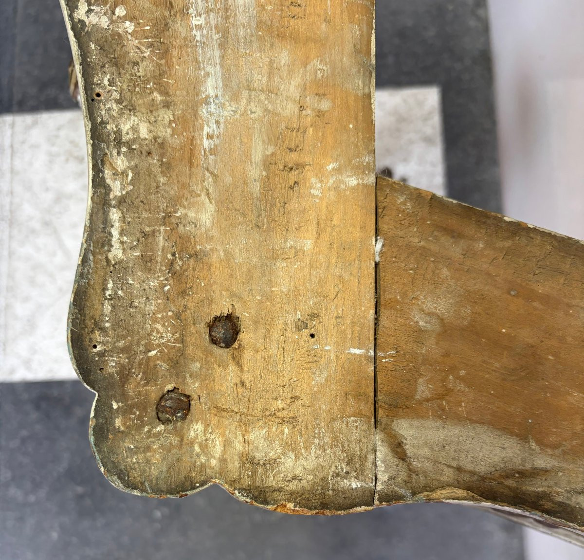 Louis XVI Console Table, 18th Century, Painted Wood, Needs Restoration.-photo-8