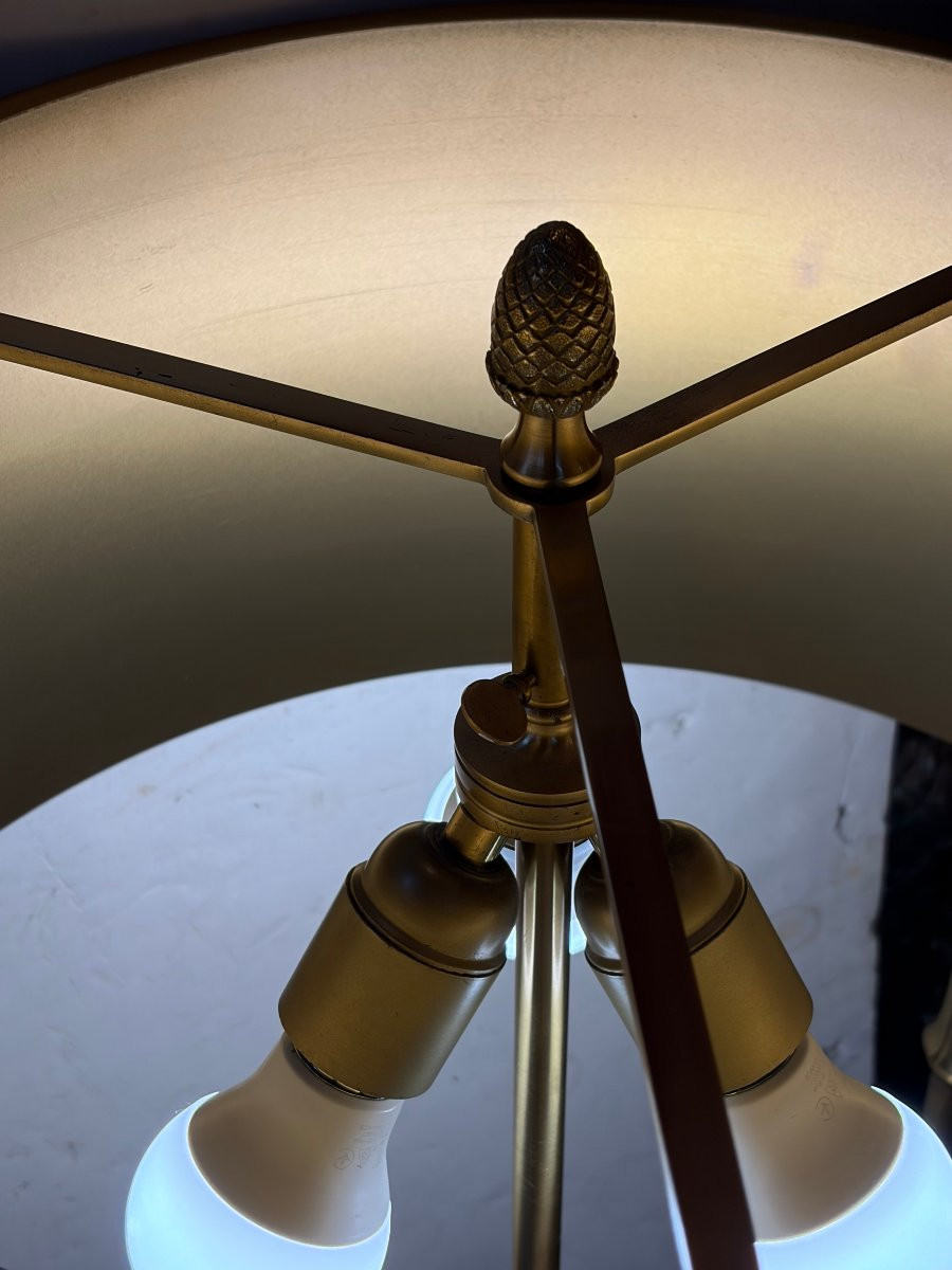 1965′ Maison Charles Lampe Palmier En Bronze Non Signée-photo-4