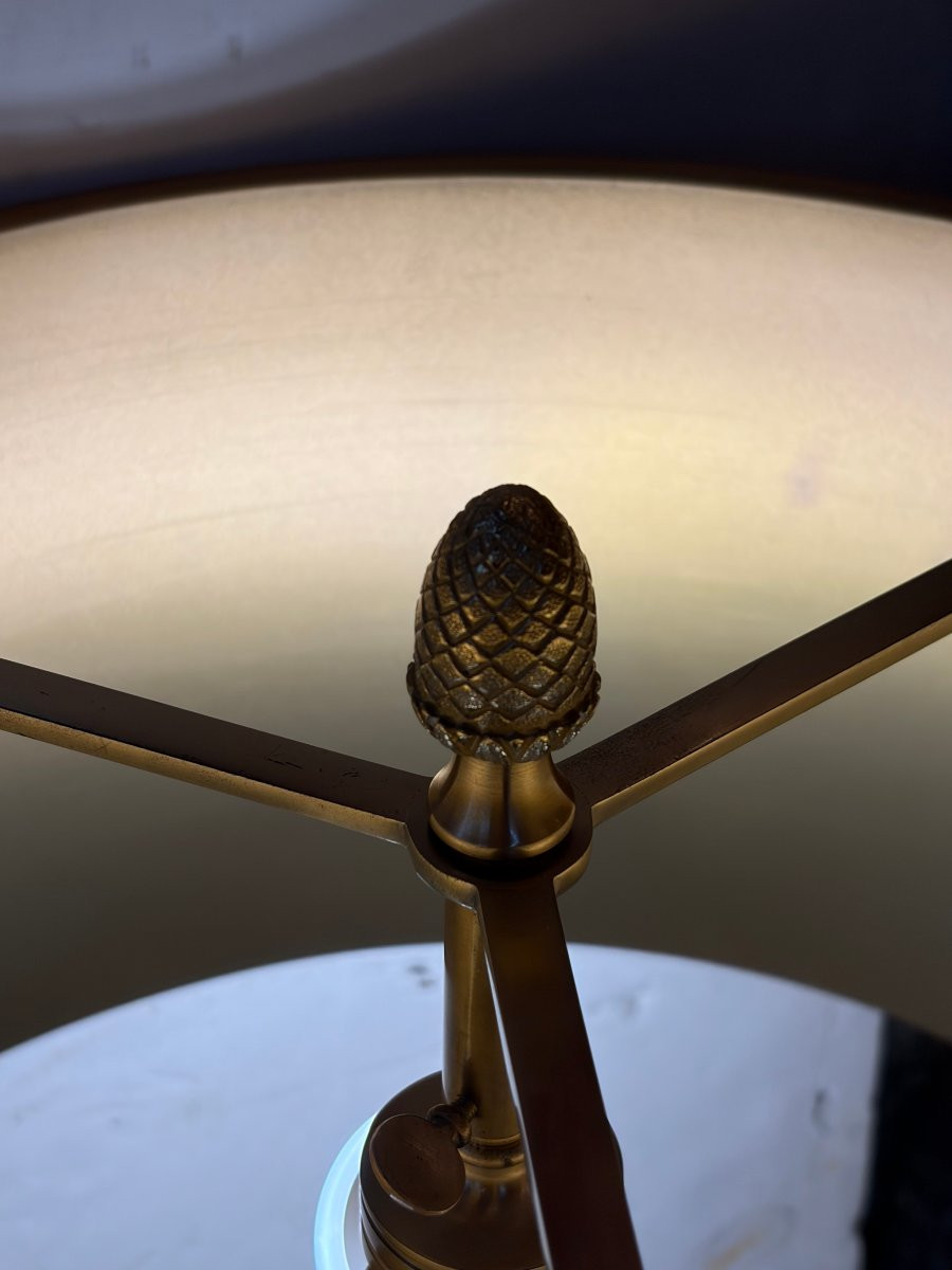 1965′ Maison Charles Lampe Palmier En Bronze Non Signée-photo-1