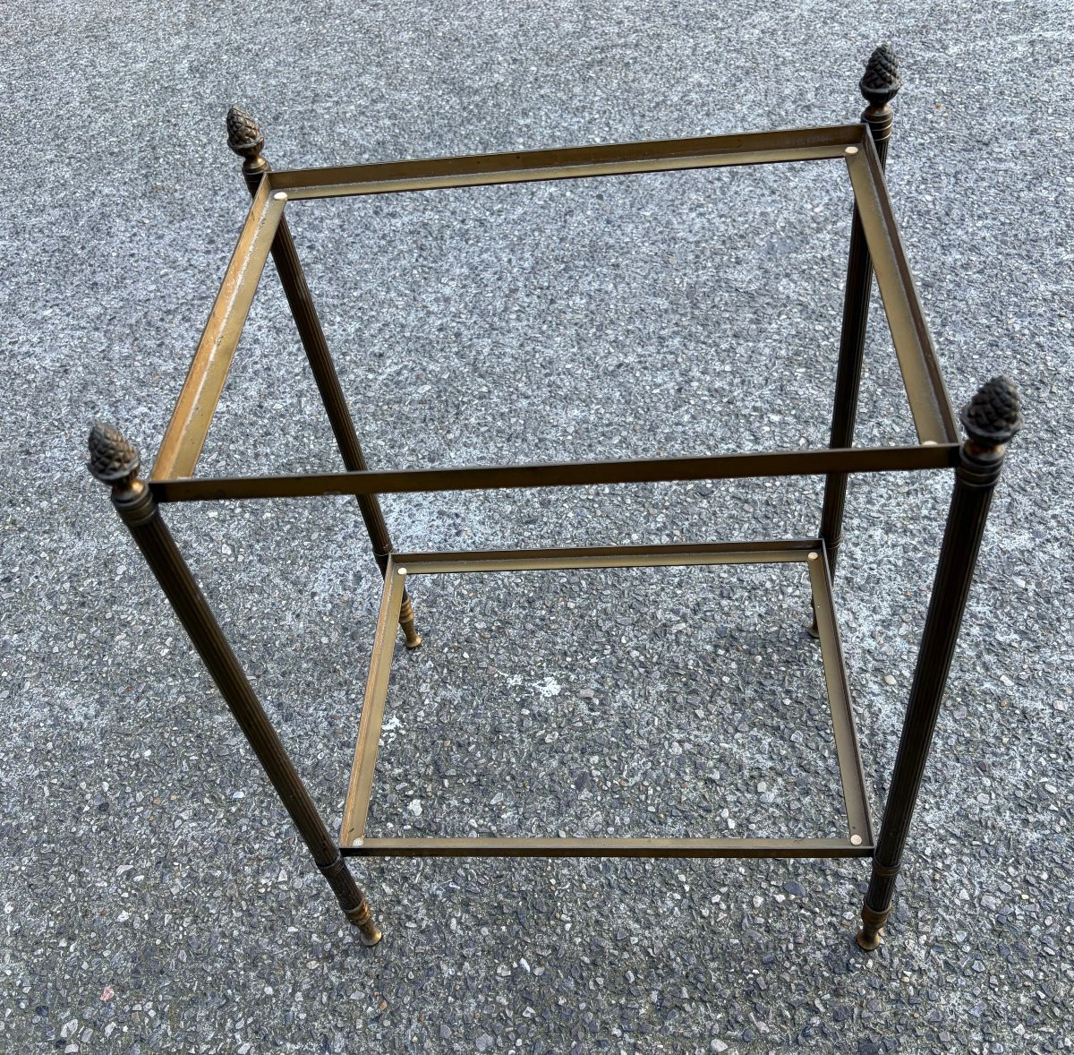 1970 Side Table Or End Table With Arabescato Marble, Maison Baguès, 43 X 34 X H 59 Cm-photo-2