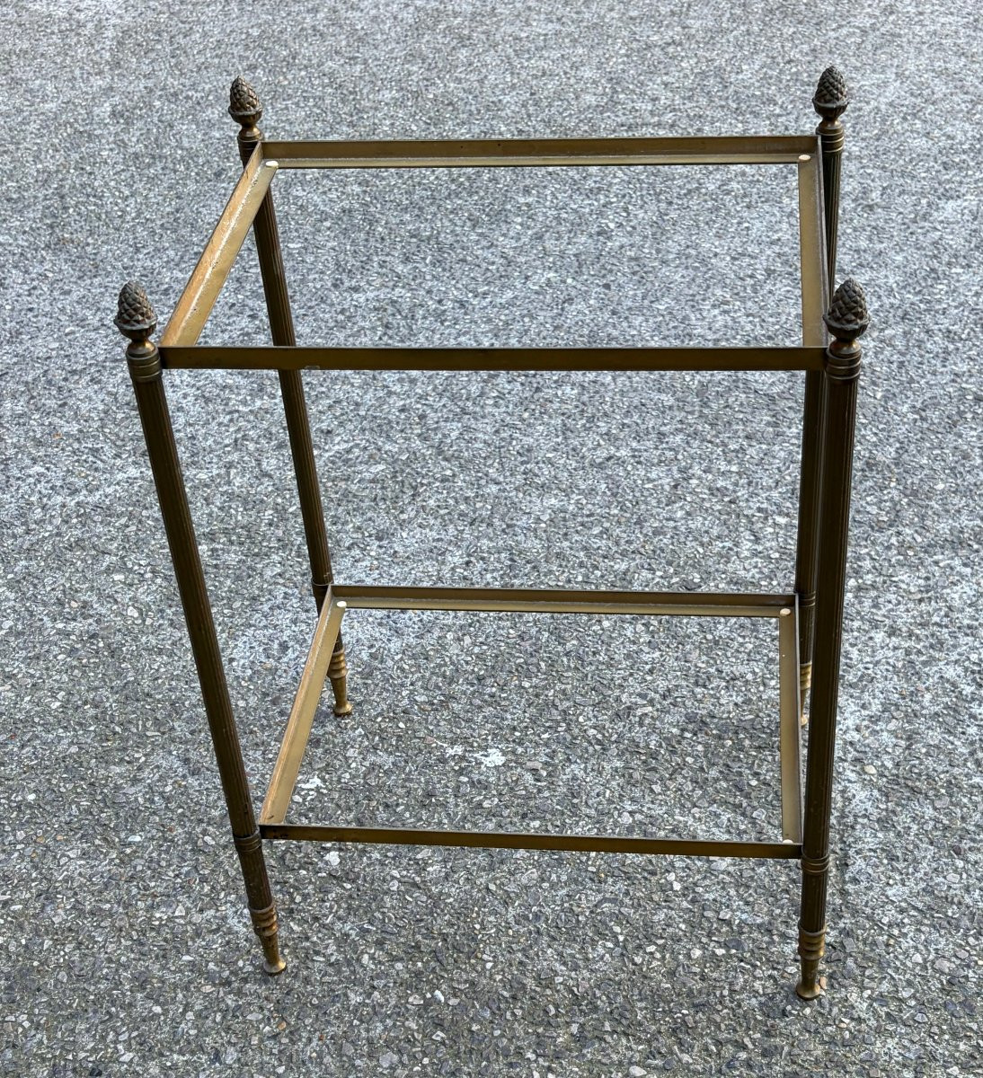 1970 Side Table Or End Table With Arabescato Marble, Maison Baguès, 43 X 34 X H 59 Cm-photo-3