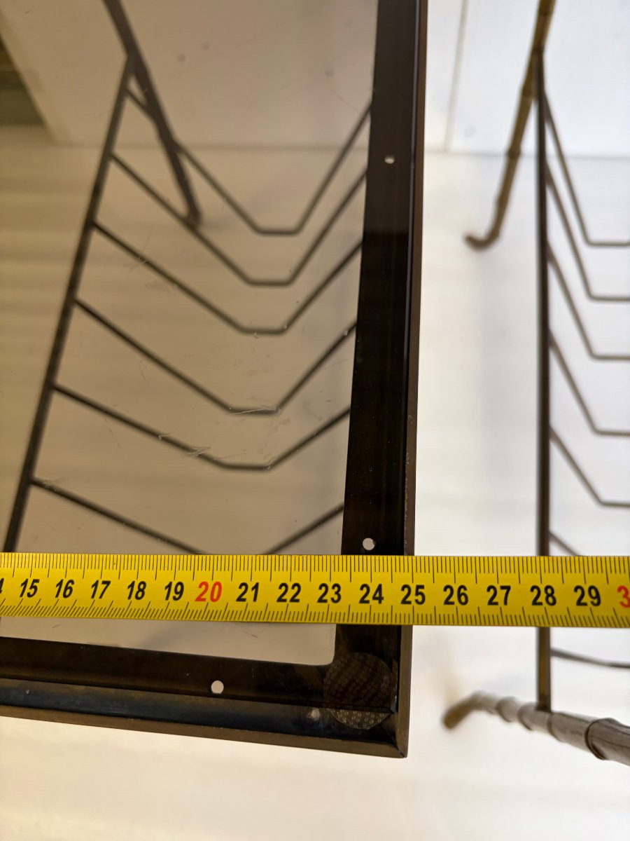 1970s Pair Of Baguès Bronze Magazine Racks With Smoked Glass Top, 50 X 25 X 48 Cm (h)-photo-1