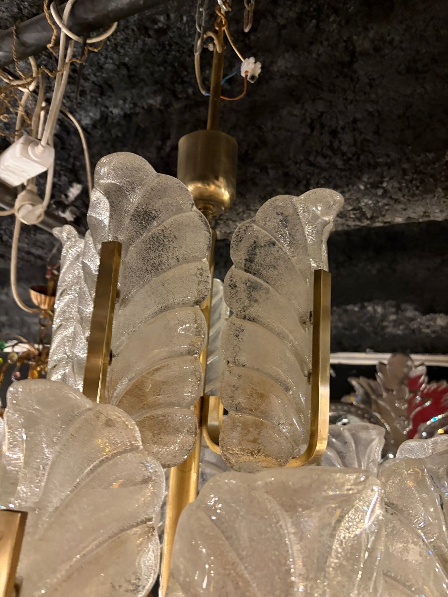 1970′ Lustre 15 Ampoules A 2 Niveaux,Carl Fagerlund Cristal Diamètre 55 x H 77 cm-photo-5