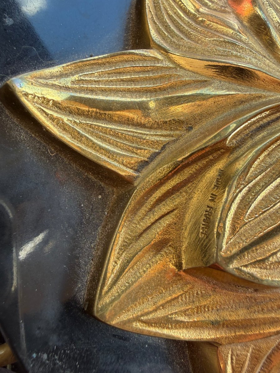 1965′ Maison Charles Bronze Palm Lamp Signed-photo-2