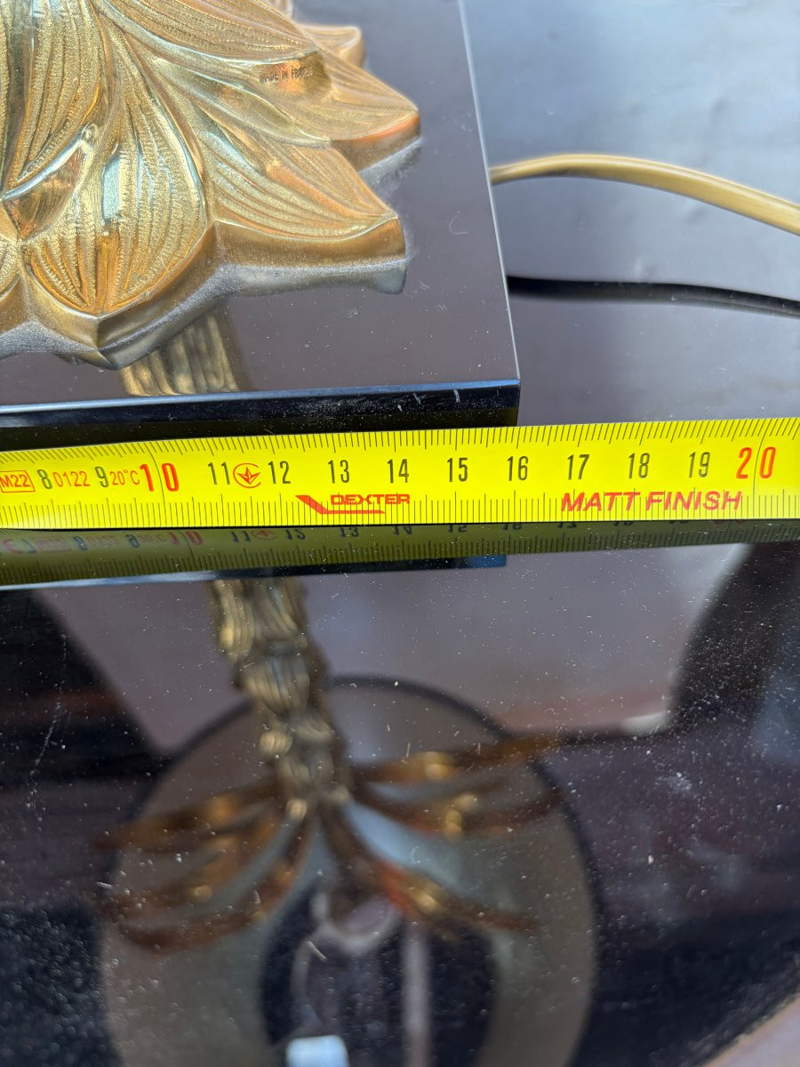 1965′ Maison Charles Bronze Palm Lamp Signed-photo-6