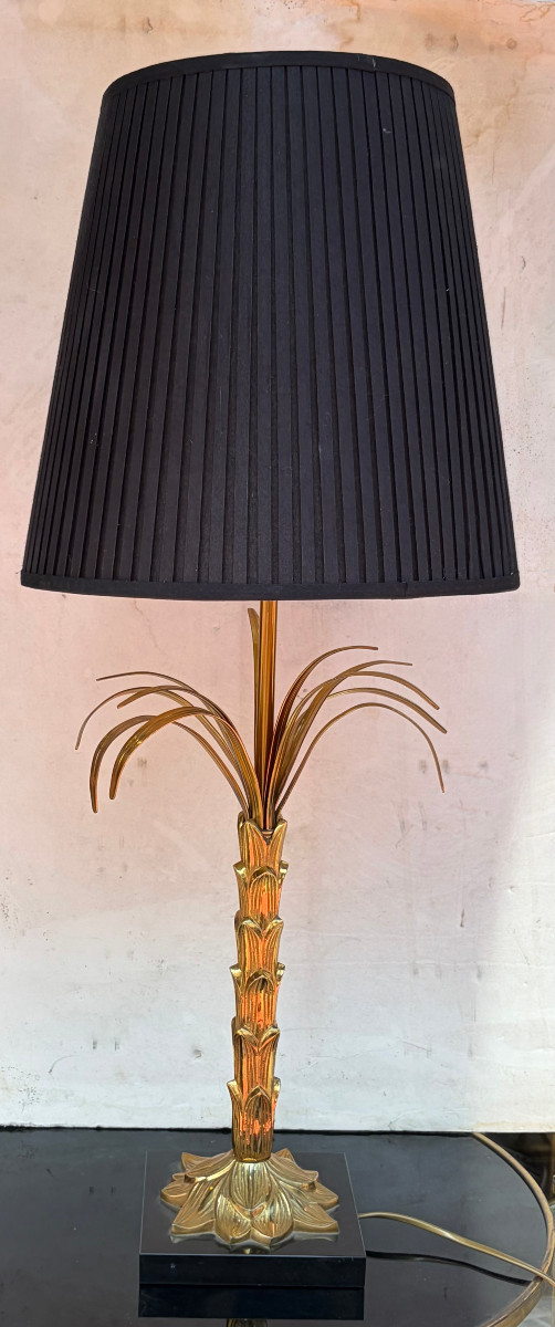 1965′ Maison Charles Bronze Palm Lamp Signed