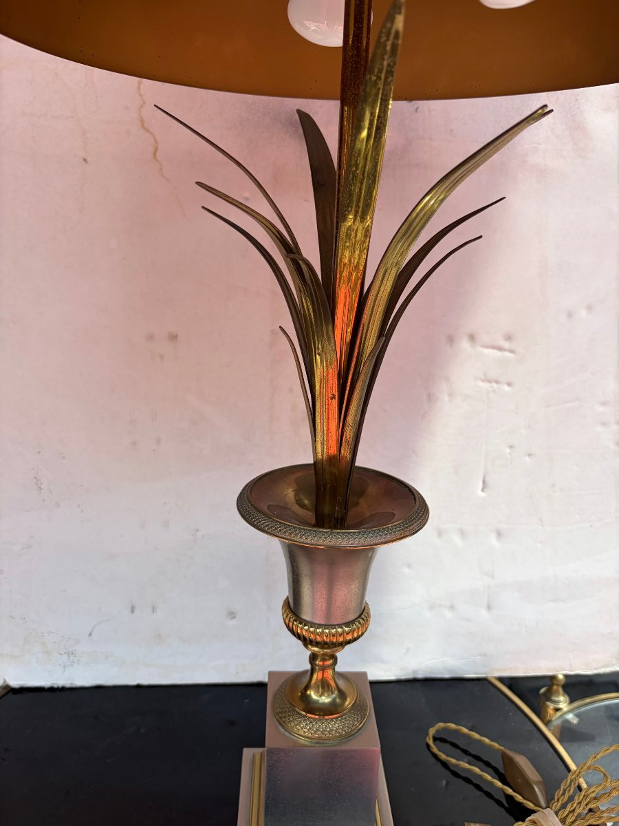 1970′ Maison Charles Lampe Vase medicis En Bronze Signée-photo-3