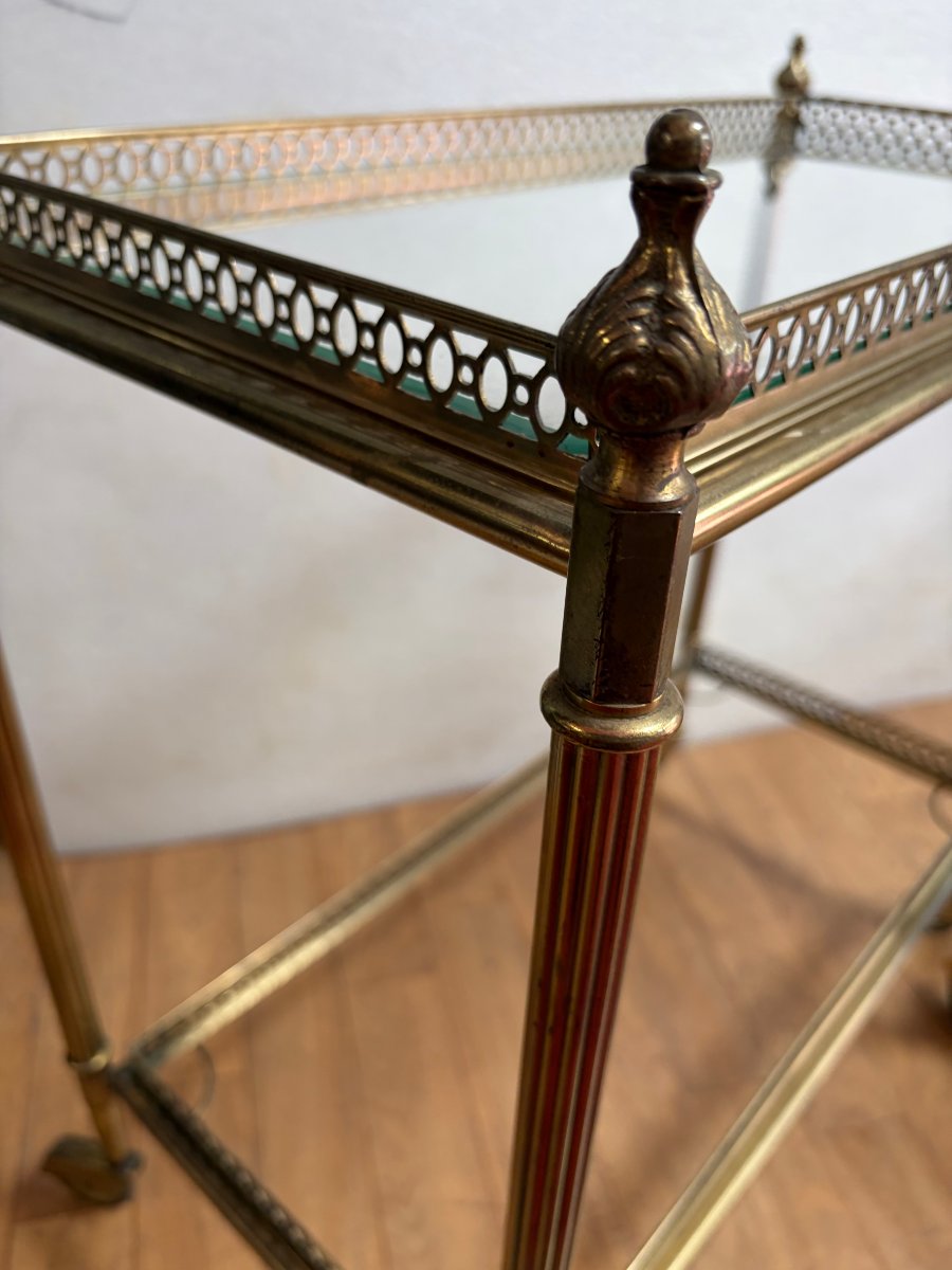 1970s Pair Of Bronze Roll-top Bars With Shelves, Maison Baguès Style, Napoleon III Decoration-photo-6