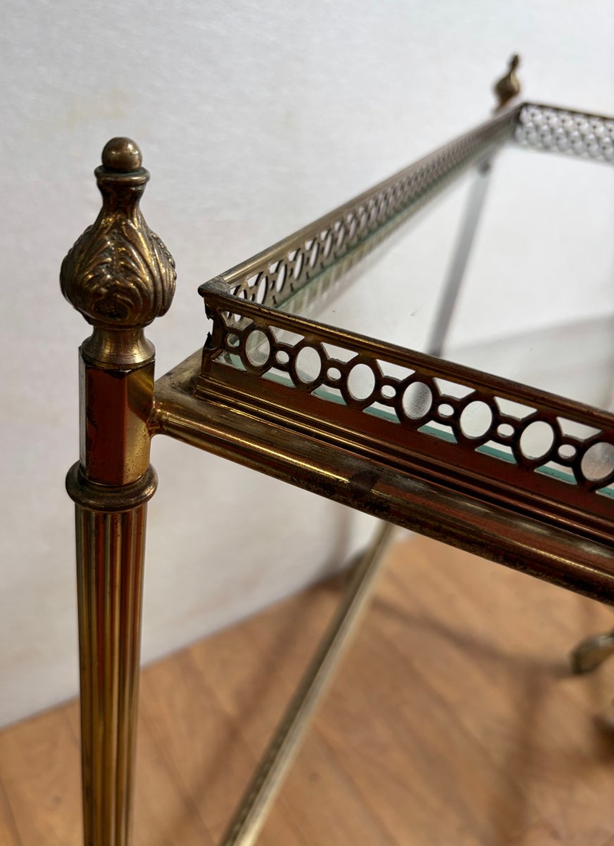 1970s Pair Of Bronze Roll-top Bars With Shelves, Maison Baguès Style, Napoleon III Decoration-photo-7