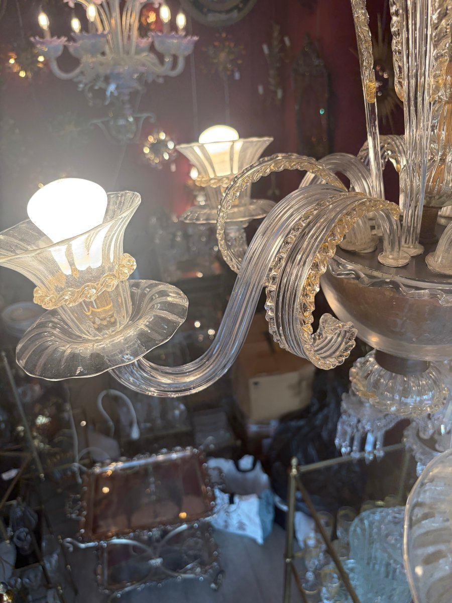 1950/70 Lustre Jet d’Eau 5 Bras Barovier & Toso di Murano H 92 Ø 70 cm-photo-5