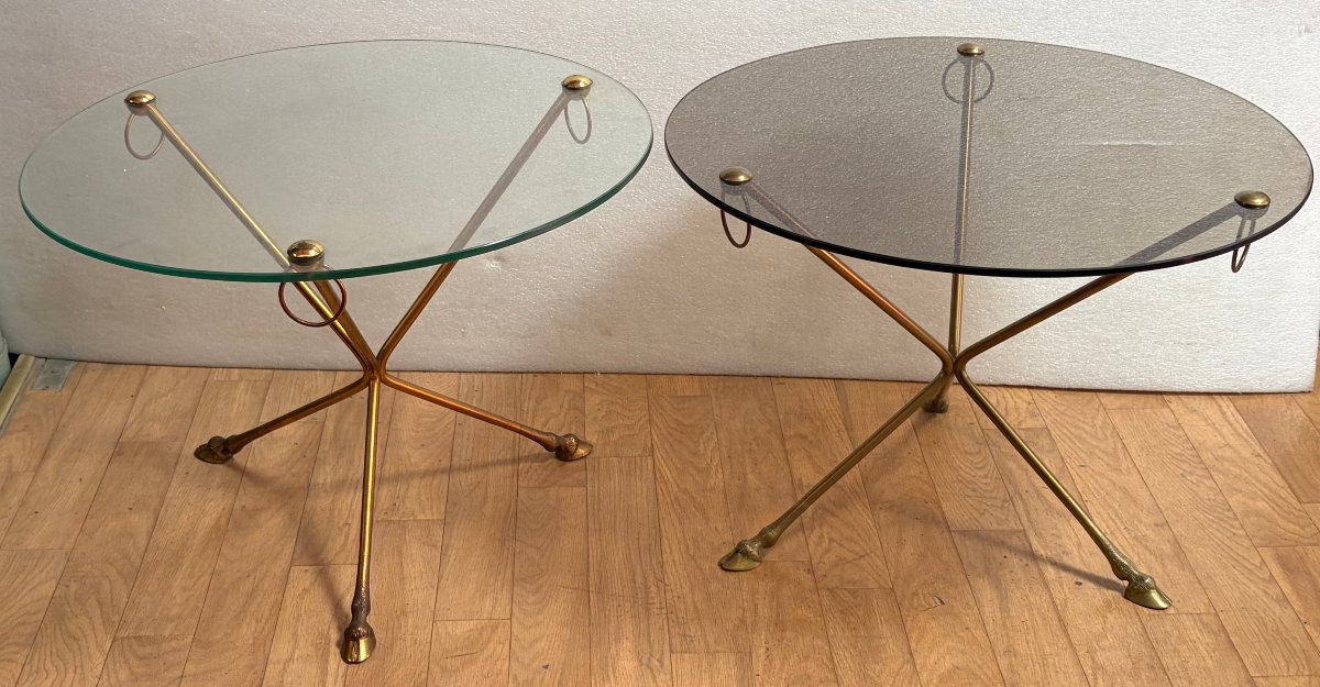 1950s–1970s Pair Of Bronze Tripod Side Tables By Maison Jansen-photo-2