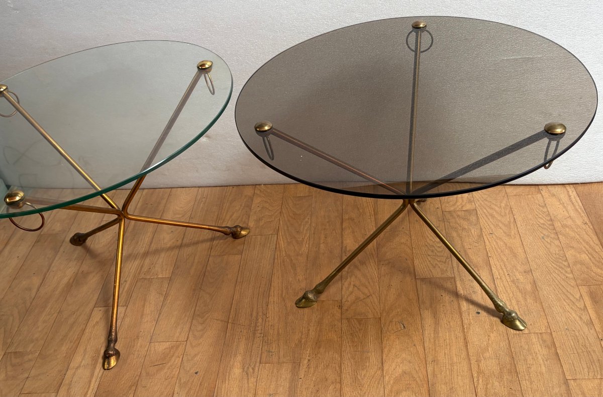 1950s–1970s Pair Of Bronze Tripod Side Tables By Maison Jansen-photo-3