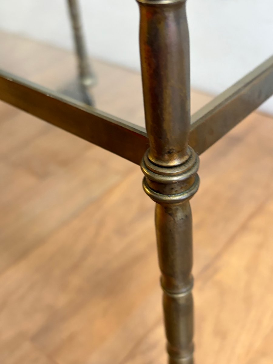 1950s–1970s Bagués Rolling Serving Cart, Bronze With Bamboo Decor, Featuring A Towel Holder, 38 X 35 X H 75-photo-1