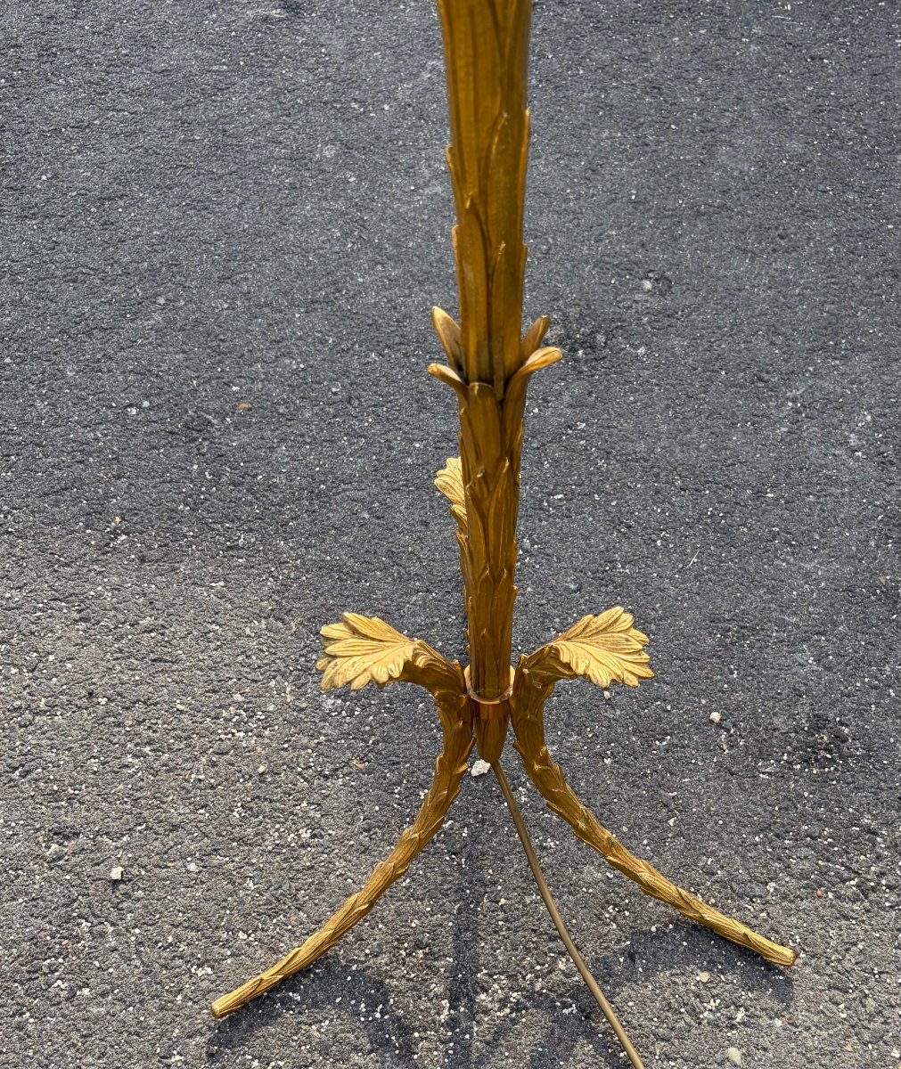 1970′ Lampadaire En Bronze Maison Charles Decor Palmier H 180 cm-photo-1