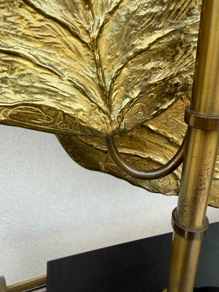 1965′ Maison Charles Lampe Sculpture, "guadeloupe" Model, In Bronze, Signed-photo-4