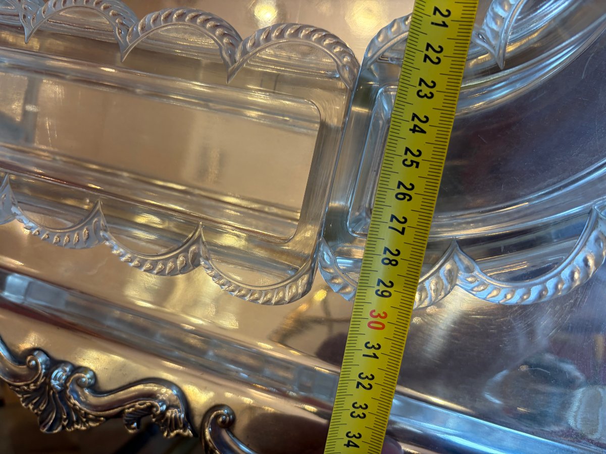 1950s Lalique Crystal Table Runner, France, "festons" Model, Signed (6 Pieces)-photo-8