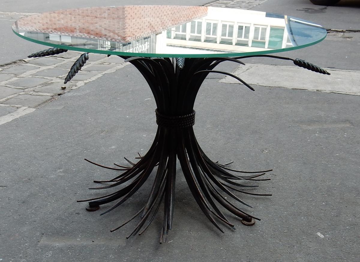 1970 'pedestal Or Coffee Table Wheat Sheaf Black St Cc-photo-3