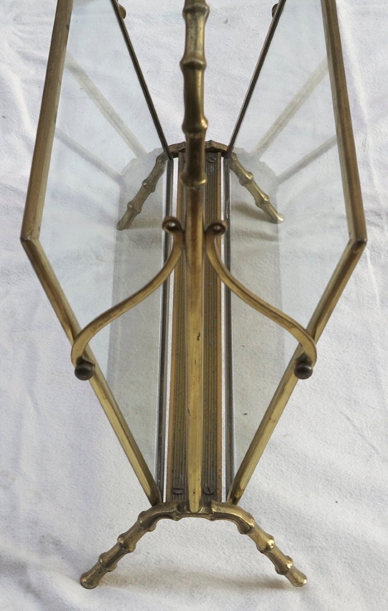 1950/70′ Porte Revue Style Maison Baguès Modèle Bambou En Laiton Poli-photo-1