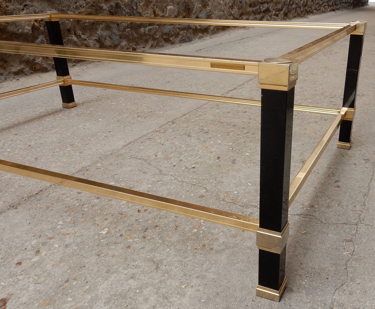 1970′ Table Basse En Métal Laqué Noir Pierre Vandel 128 X 78 Cm-photo-4
