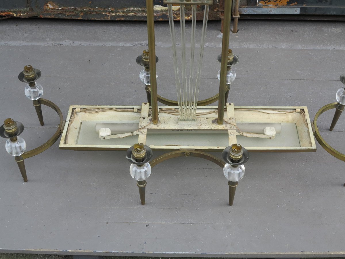 1950/70 ′ Chandelier Style Jacques Adnet 8 Lights-photo-2