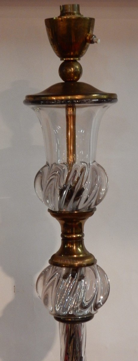 1950/70 Lampadaire Cristal Et Laiton Saint Louis-photo-1