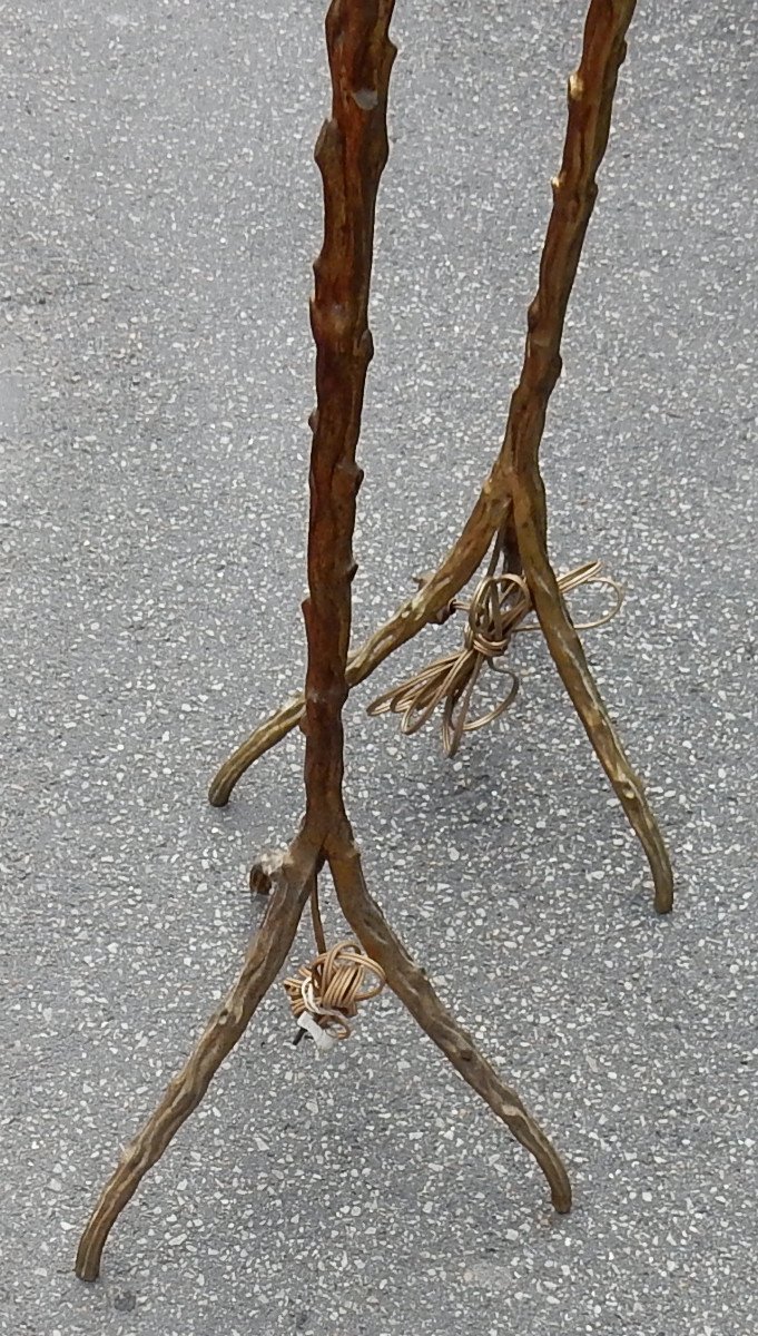 1970 ′ Pair Of Floor Lamps With Patinated Bronze Branches Dlg Agostini Height 140 Diameter 40 Cm-photo-2