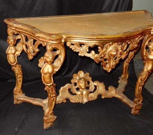 1850 ′ 19th Italian Console In Golden Wood From The Puttis Period-photo-4
