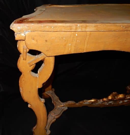 1850′ Console Italienne 19ème En Bois Doré D’Époque Aux Puttis-photo-2