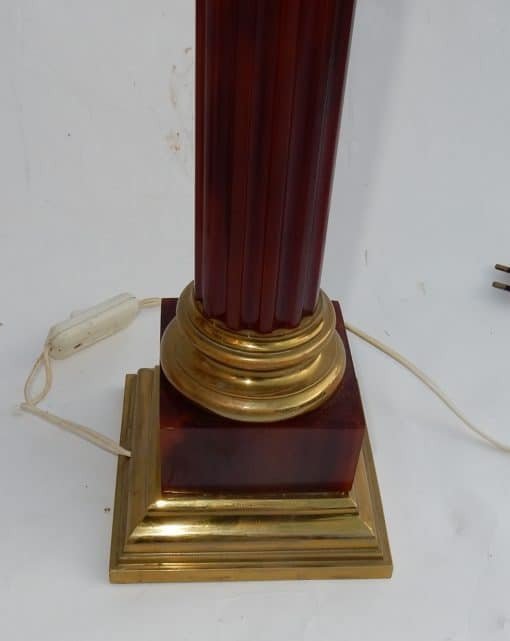 1950/70  Lampe Maison Jansen, Bronze Et Bakélite, Couleur Ambré-photo-3