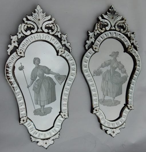 1920/40 Pair Of Mirrors With Elegant-photo-2