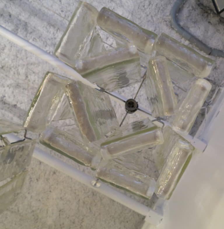 Paire De Lustres Venini En Forme De Cage Cristal De Murano 43 X 32 X H 73 Cm-photo-4