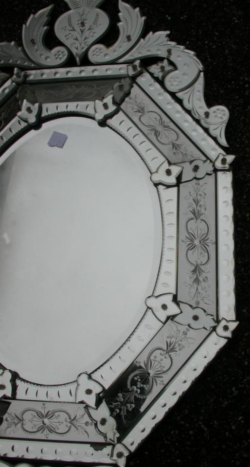 1950′ Miroir Vénitien Octogonal Et Ovale 22/02-photo-4