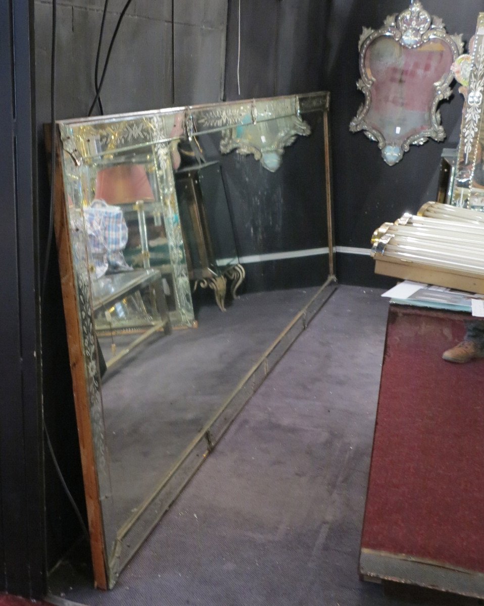1900 ′ Rectangular Venetian Mirror 3m71 X1m24 Cm-photo-4